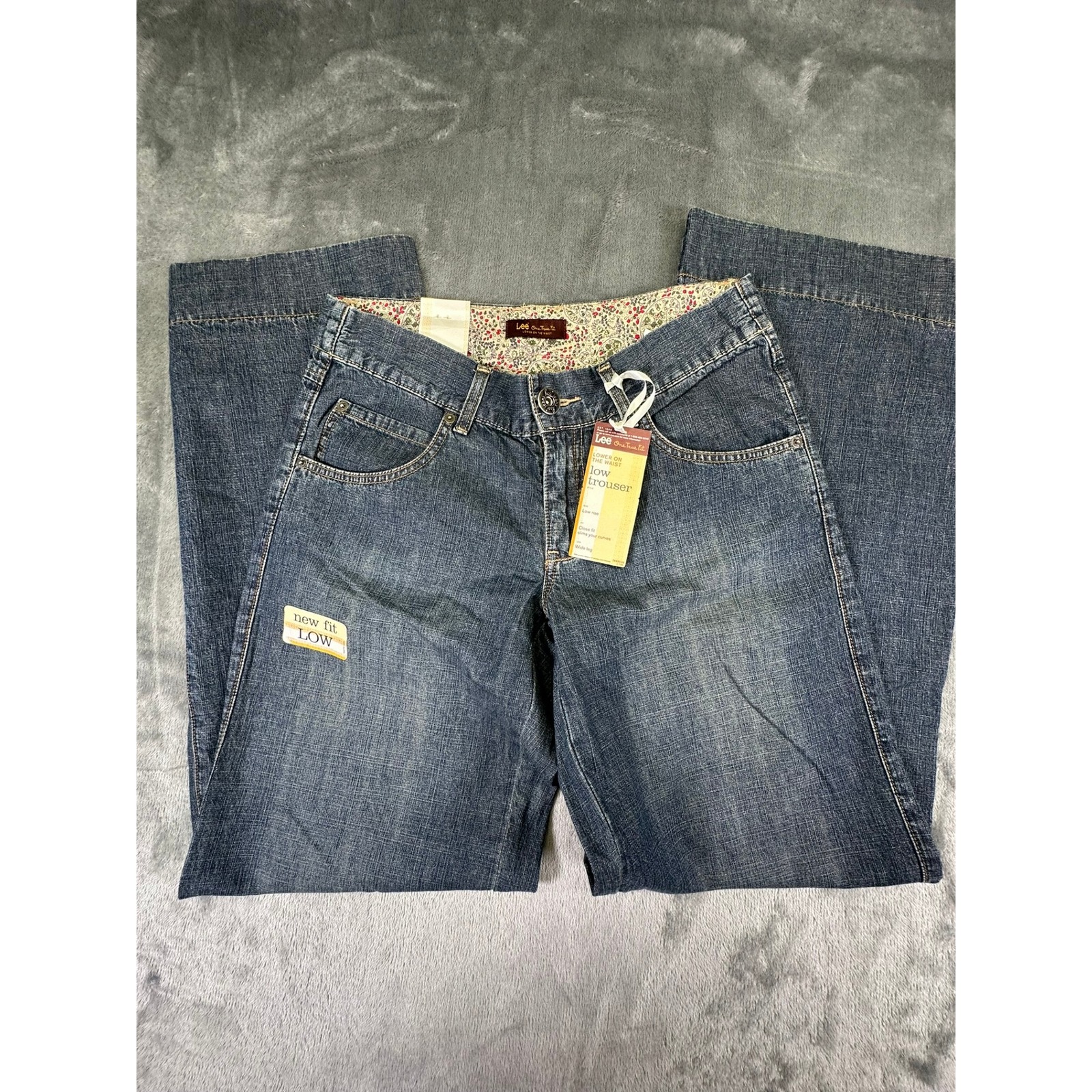 Lee One True Fit Low Trouser Jeans Women's 10m Indigo Wide Leg Low Rise Nwt